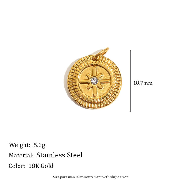 Pendant Jewelry Accessories Stainless Steel 18K Gold Plated Geometric Square Pendant