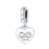 Pendant Jewelry Accessories 925 Sterling Silver Heart Shaped Infinite Eternal Love Dripping Oil Design