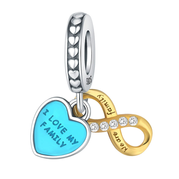 Pendant Jewelry Accessories 925 Sterling Silver Heart Shaped Infinite Eternal Love Dripping Oil Design