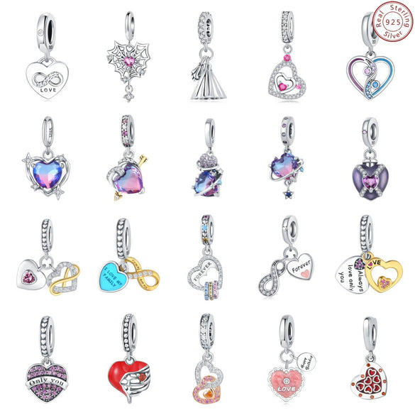 Pendant Jewelry Accessories 925 Sterling Silver Heart Shaped Infinite Eternal Love Dripping Oil Design