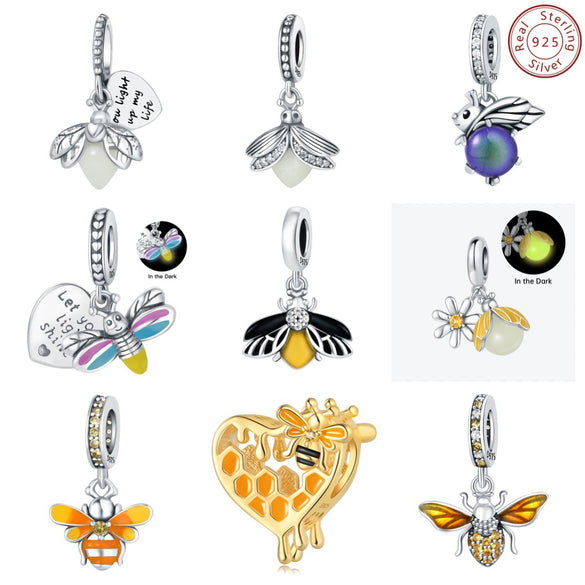 Pendant Jewelry Accessories 925 Sterling Silver Luminous Firefly Beaded Dripping Oil Original Design