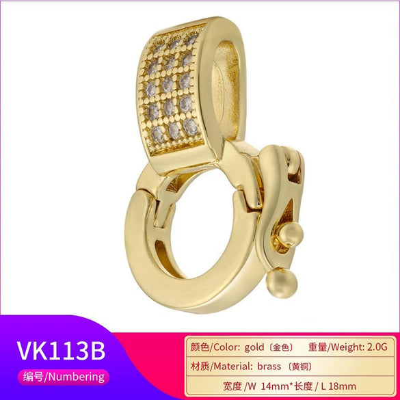Pendant Jewelry Buckle Accessories Copper Round Ring Buckle Head Electroplating