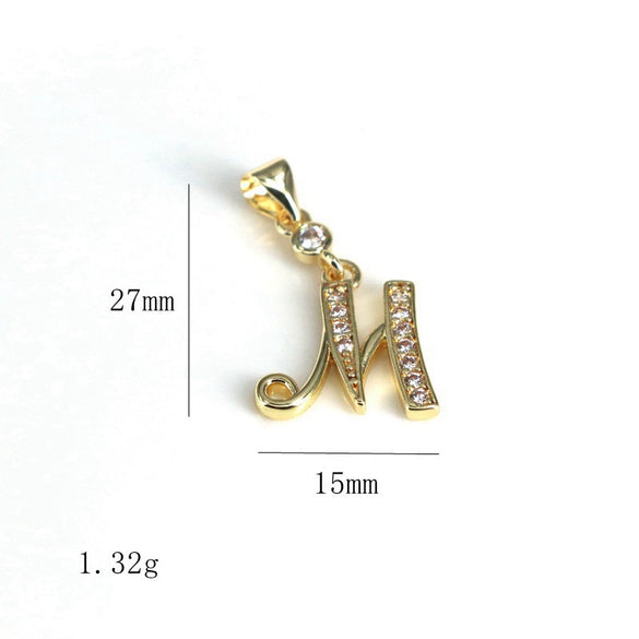 Pendant Jewelry Copper Gold Inlaid Letter Style Accessories