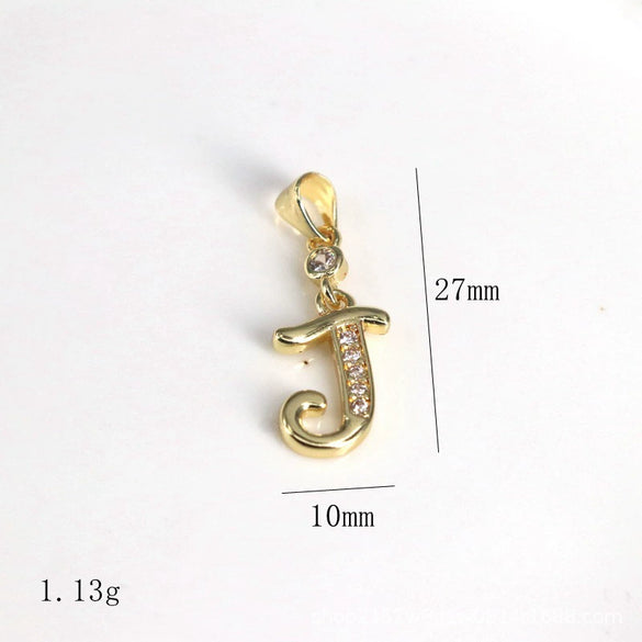 Pendant Jewelry Copper Gold Inlaid Letter Style Accessories