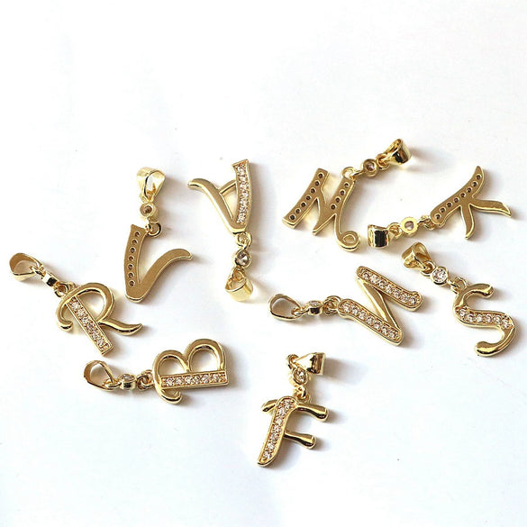 Pendant Jewelry Copper Gold Inlaid Letter Style Accessories