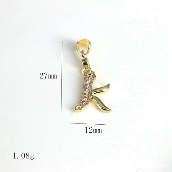 Pendant Jewelry Copper Gold Inlaid Letter Style Accessories