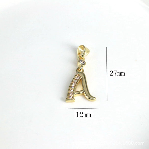 Pendant Jewelry Copper Gold Inlaid Letter Style Accessories