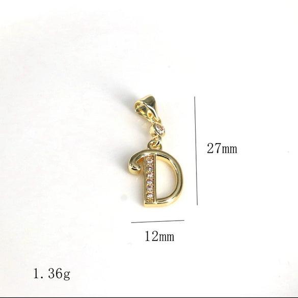 Pendant Jewelry Copper Gold Inlaid Letter Style Accessories