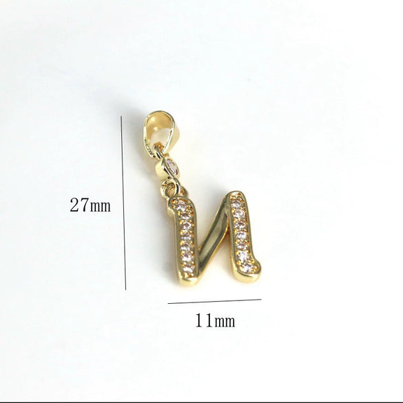 Pendant Jewelry Copper Gold Inlaid Letter Style Accessories