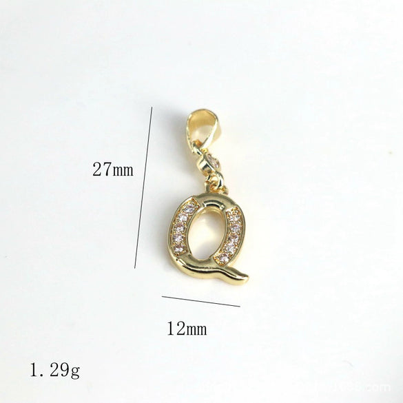 Pendant Jewelry Copper Gold Inlaid Letter Style Accessories