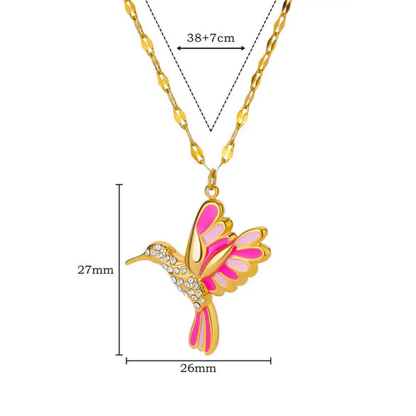 Pendant Jewelry Copper Inlaid Zircon Electroplating Colorful Oil Drop Style Unisex Clavicle Chain