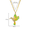 Pendant Jewelry Copper Inlaid Zircon Electroplating Colorful Oil Drop Style Unisex Clavicle Chain
