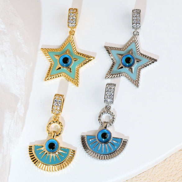Pendant Jewelry Copper Oildropping Geometric Star Style