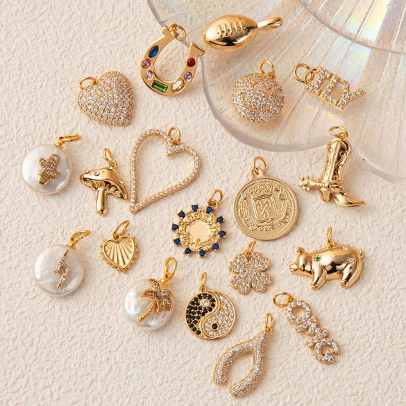 Pendant Jewelry Copper Real Gold Plated Love Lightning Animal Zodiac Shape