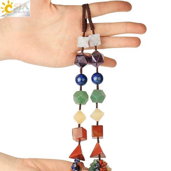 Pendant Jewelry Crystal Ore Gravel Tassel Different Shape Rhombic Round Square Cut Weaving