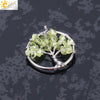 Pendant Jewelry Handmade With Natural Crystal Semi Precious Stone And Tree Of Life Design Electroplated