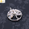 Pendant Jewelry Handmade With Natural Crystal Semi Precious Stone And Tree Of Life Design Electroplated