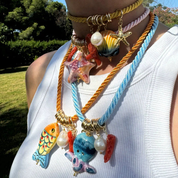 Pendant Jewelry Plastic Resin Animal Zodiac Starfish Electroplating Women's Necklace Accessories