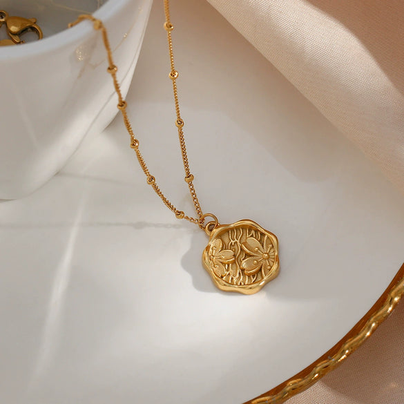 Pendant Jewelry Stainless Steel Casting Geometric Ball Chain Necklace For Women