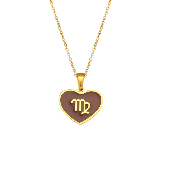 Pendant Jewelry Stainless Steel Geometric Dripping Oil Constellation Rune Necklace