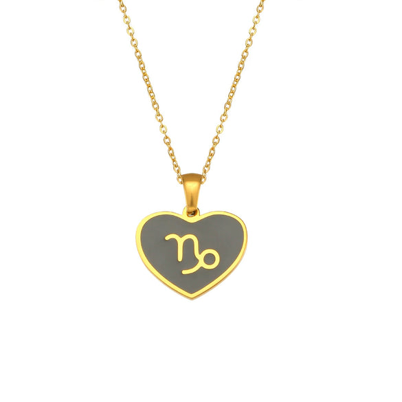 Pendant Jewelry Stainless Steel Geometric Dripping Oil Constellation Rune Necklace
