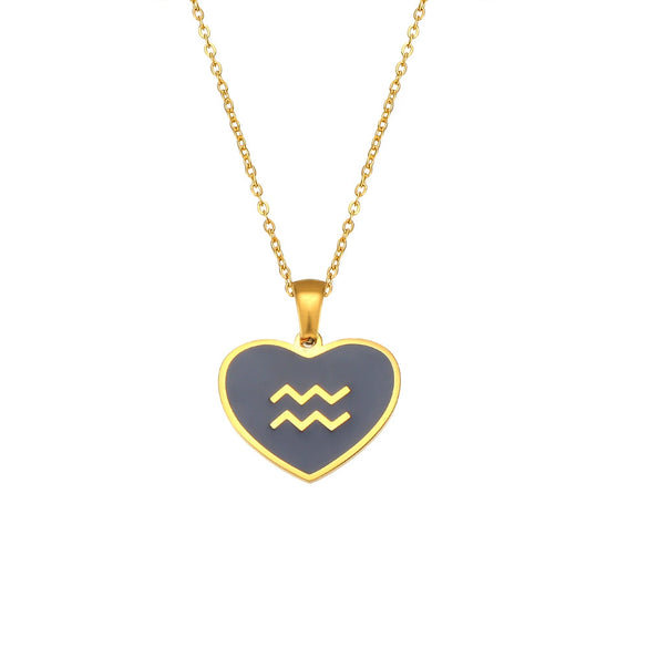 Pendant Jewelry Stainless Steel Geometric Dripping Oil Constellation Rune Necklace