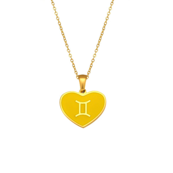 Pendant Jewelry Stainless Steel Geometric Dripping Oil Constellation Rune Necklace
