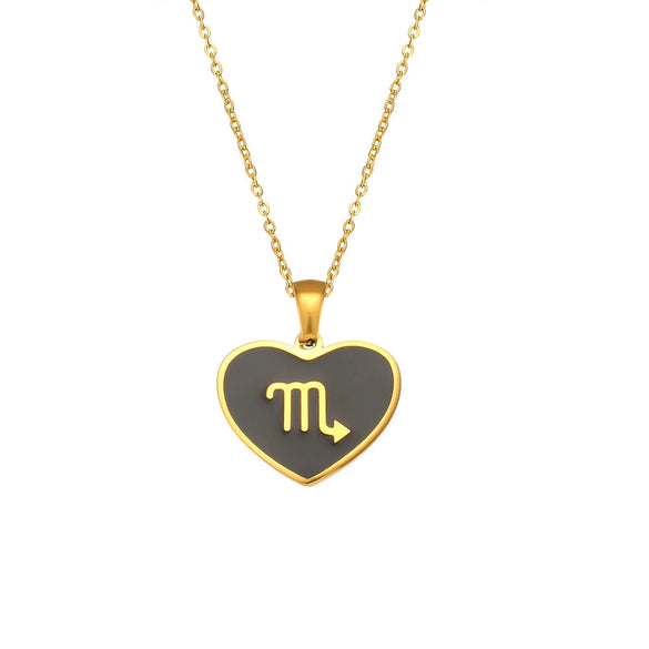 Pendant Jewelry Stainless Steel Geometric Dripping Oil Constellation Rune Necklace