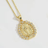 Pendant Mixed Gemstone Inlaid Copper Simple Retro Oval Animals Zodiac Electroplating Design Unisex