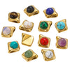 Pendant Natural Stone Diamond Stainless Steel 18K Gold Plated Electroplated Accessories