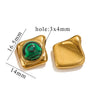 Pendant Natural Stone Diamond Stainless Steel 18K Gold Plated Electroplated Accessories