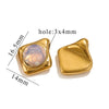 Pendant Natural Stone Diamond Stainless Steel 18K Gold Plated Electroplated Accessories