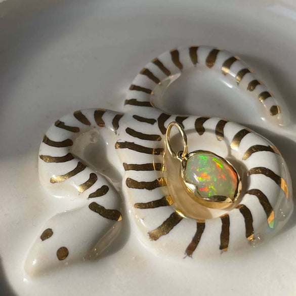 Pendant Natural Stone Geometric Copper Electroplated