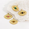 Pendant Natural Stone Stainless Steel Retro Devil Eye Geometry Vacuum In Furnace Electroplated