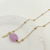 Pendant Natural Stone Titanium Steel Geometric Macaron Color 14K Gold Plated