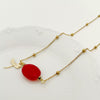Pendant Natural Stone Titanium Steel Geometric Macaron Color 14K Gold Plated