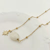 Pendant Natural Stone Titanium Steel Geometric Macaron Color 14K Gold Plated