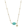 Pendant Natural Stone Titanium Steel Geometric Macaron Color 14K Gold Plated