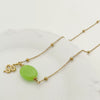 Pendant Natural Stone Titanium Steel Geometric Macaron Color 14K Gold Plated