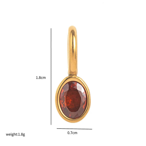 Pendant Necklace Accessories For Women Titanium Steel Geometric Mixed Gemstone Setting