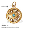 Pendant Necklace Accessories 316L Stainless Steel 18K Gold Plated Palm Eye Eight Eyes Electroplated