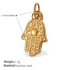 Pendant Necklace Accessories 316L Stainless Steel 18K Gold Plated Palm Eye Eight Eyes Electroplated