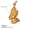 Pendant Necklace Accessories 316L Stainless Steel 18K Gold Plated Palm Eye Eight Eyes Electroplated