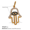 Pendant Necklace Accessories 316L Stainless Steel 18K Gold Plated Palm Eye Eight Eyes Electroplated