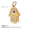 Pendant Necklace Accessories 316L Stainless Steel 18K Gold Plated Palm Eye Eight Eyes Electroplated