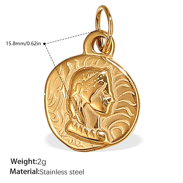 Pendant Necklace Accessories 316L Stainless Steel 18K Gold Plated Palm Eye Eight Eyes Electroplated