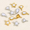 Pendant Necklace Accessories Stainless Steel Natural Stone Fivepointed Star Drop Shape Totem Pattern Vacuum Gold Plated