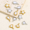 Pendant Necklace Accessories Stainless Steel Natural Stone Fivepointed Star Drop Shape Totem Pattern Vacuum Gold Plated