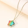 Pendant Necklace Alloy Crystal Color Fluorite Fivepointed Star Stainless Steel O Subchain Environmentally Friendly Women's