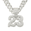 Pendant Necklace Alloy Cuban Chain Men's Hiphop Style With Diamond And Letters Numbers Text Design